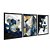 Kit 3 Quadros Decorativos Ladrilhos De Mármore Azul E Brancos Detalhes Dourados - Imagem 4
