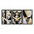 Kit 3 Quadros Decorativos Ladrilhos De Mármore Dourados Brancos E Pretos - Imagem 3