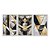 Kit 3 Quadros Decorativos Ladrilhos De Mármore Dourados Brancos E Pretos - Imagem 1