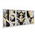 Kit 3 Quadros Decorativos Ladrilhos De Mármore Dourados Brancos E Pretos - Imagem 2
