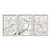 Kit 3 Quadros Decorativos Árvore Com Flores Brancas Com Pérolas Douradas - Imagem 1