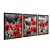 Kit 3 Quadros Decorativos Flores Vermelhas No Campo Preto E Branco - Imagem 6