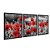 Kit 3 Quadros Decorativos Flores Vermelhas No Campo Preto E Branco - Imagem 4
