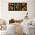 Kit 3 Quadros Decorativos Desenho Flor Amarela E Cinza Com Fundo Preto - Imagem 10