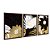 Kit 3 Quadros Decorativos Flores Douradas Brancas e Pretas Fundo Preto - Imagem 6