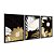 Kit 3 Quadros Decorativos Flores Douradas Brancas e Pretas Fundo Preto - Imagem 4