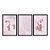 Kit 3 Quadros Decorativos Unicórnio Tocando Violino Fundo Rosa Infantil - Imagem 3