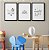 Kit 3 Quadros Decorativos Desenhos Fofos Infantis Bebê Cinza E Amarelo - Imagem 7