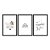 Kit 3 Quadros Decorativos Desenhos Fofos Infantis Bebê Cinza E Amarelo - Imagem 3