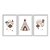 Kit 3 Quadros Decorativos Desenho de Nuvens Indiginas Infantil Bebê - Imagem 1
