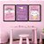 Kit 3 Quadros Decorativos Fundo Roxo Desenhos Estrela Arco Íris Núvem Frases Bebê - Imagem 7