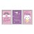 Kit 3 Quadros Decorativos Fundo Roxo Desenhos Estrela Arco Íris Núvem Frases Bebê - Imagem 1