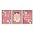 Kit 3 Quadros Decorativos Floral Menina Frases Para Bebê Fundo Rosa - Imagem 1