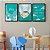 Kit 3 Quadros Decorativos Nuvens Céu Menino Frases Para Bebê Fundo Turquesa - Imagem 9
