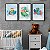 Kit 3 Quadros Decorativos Desenho Infantil Animais em veiculos Fundo Céu Azul - Imagem 7