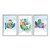 Kit 3 Quadros Decorativos Desenho Infantil Animais em veiculos Fundo Céu Azul - Imagem 1