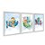 Kit 3 Quadros Decorativos Desenho Infantil Animais em veiculos Fundo Céu Azul - Imagem 2