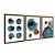 Kit 3 Quadros Decorativos Círculos Não Uniformes Azuis Detalhes Dourados - Imagem 6