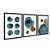 Kit 3 Quadros Decorativos Círculos Não Uniformes Azuis Detalhes Dourados - Imagem 4