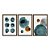 Kit 3 Quadros Decorativos Círculos Não Uniformes Azuis Detalhes Dourados - Imagem 5
