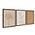 Kit 3 Quadros Decorativos Desenho De Plantas E Flores Fundo Tons de Marrom - Imagem 6