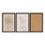 Kit 3 Quadros Decorativos Desenho De Plantas E Flores Fundo Tons de Marrom - Imagem 3