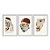 Kit 3 Quadros Decorativos Efeito Pintura Face Abstrata Boho Morderno - Imagem 1