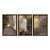 Kit 3 Quadros Decorativos Abstrato Mármore Preto E Dourado Com Folhas De Ouro - Imagem 5
