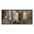 Kit 3 Quadros Decorativos Abstrato Mármore Preto E Dourado Com Folhas De Ouro - Imagem 3