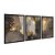 Kit 3 Quadros Decorativos Abstrato Mármore Preto E Dourado Com Folhas De Ouro - Imagem 4