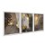 Kit 3 Quadros Decorativos Abstrato Mármore Preto E Dourado Com Folhas De Ouro - Imagem 2
