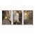 Kit 3 Quadros Decorativos Abstrato Mármore Preto E Dourado Com Folhas De Ouro - Imagem 1