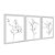 Kit 3 Quadros Decorativos Desenho De Uma Planta Preto e Branco - Imagem 2