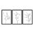Kit 3 Quadros Decorativos Desenho De Uma Planta Preto e Branco - Imagem 3
