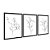 Kit 3 Quadros Decorativos Desenho De Uma Planta Preto e Branco - Imagem 4