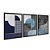 Kit 3 Quadros Decorativos Formas Geométricas Variadas Texturidas Azul E Cinza - Imagem 4