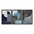 Kit 3 Quadros Decorativos Formas Geométricas Variadas Texturidas Azul E Cinza - Imagem 3