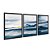 Kit 3 Quadros Decorativos Efeito Pintura Oceano Azul E Branco Abstrato - Imagem 4