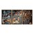 Kit 3 Quadros Decorativos Abstrato Tintas Misturadas Dourado Moderno - Imagem 5