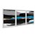 Kit 3 Quadros Decorativos Efeito Pintura Pinceladas Horizontais Pretas e Azuis Abstrato - Imagem 2