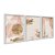 Kit 3 Quadros Decorativos Efeito Pintura Pinceladas de Tinta Rosa Círculo De Ouro - Imagem 2