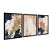 Kit 3 Quadros Decorativos Efeito Pintura Pinceladas de Tinta Azul Rosa Detalhes Dourados - Imagem 4