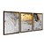Kit 3 Quadros Decorativos Efeito Pintura Manchas de Tinta Azul Rosa Detalhes Dourados - Imagem 6