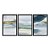 Kit 3 Quadros Decorativos Efeito Pintura Deserto Azul Detalhes Dourados Abstrato - Imagem 3