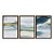 Kit 3 Quadros Decorativos Efeito Pintura Deserto Azul Detalhes Dourados Abstrato - Imagem 5