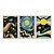 Kit 3 Quadros Decorativos Estação Espacial Psicodélico Planetas Colorido Abstrato - Imagem 1