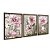 Kit 3 Quadros Decorativos Efeito Pintura Flores Rosas Fundo Verde Vintage - Imagem 6