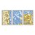 Kit 3 Quadros Decorativos Flores Amarelas Refletidas No Lago Azul Efeito Pintura - Imagem 1