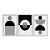 Kit 3 Quadros Decorativos Preto E Branco Circulos E Listras Abstratas - Imagem 1