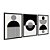 Kit 3 Quadros Decorativos Preto E Branco Circulos E Listras Abstratas - Imagem 4